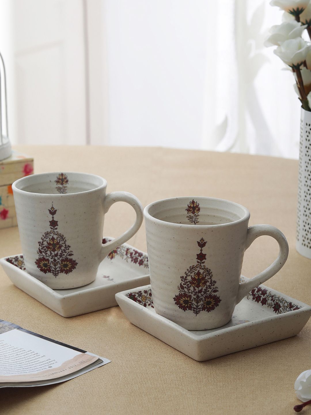 MIAH Decor Multicoloured Printed Ceramic Set Price in India