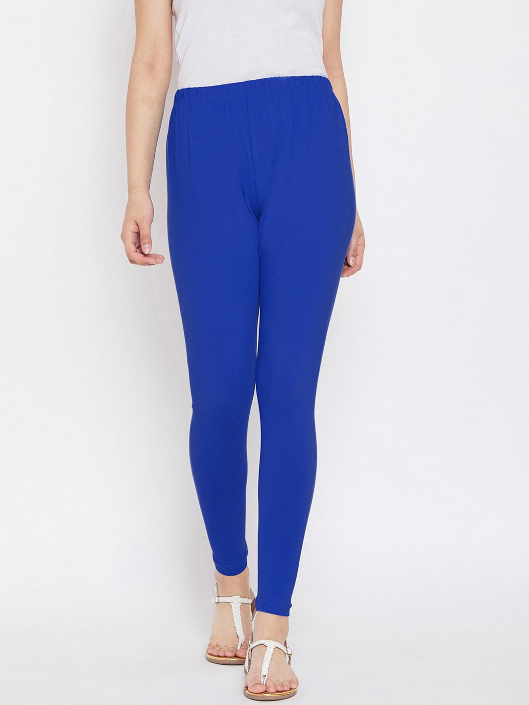 Camey Women Blue Solid Ankle-Length Leggings Price in India