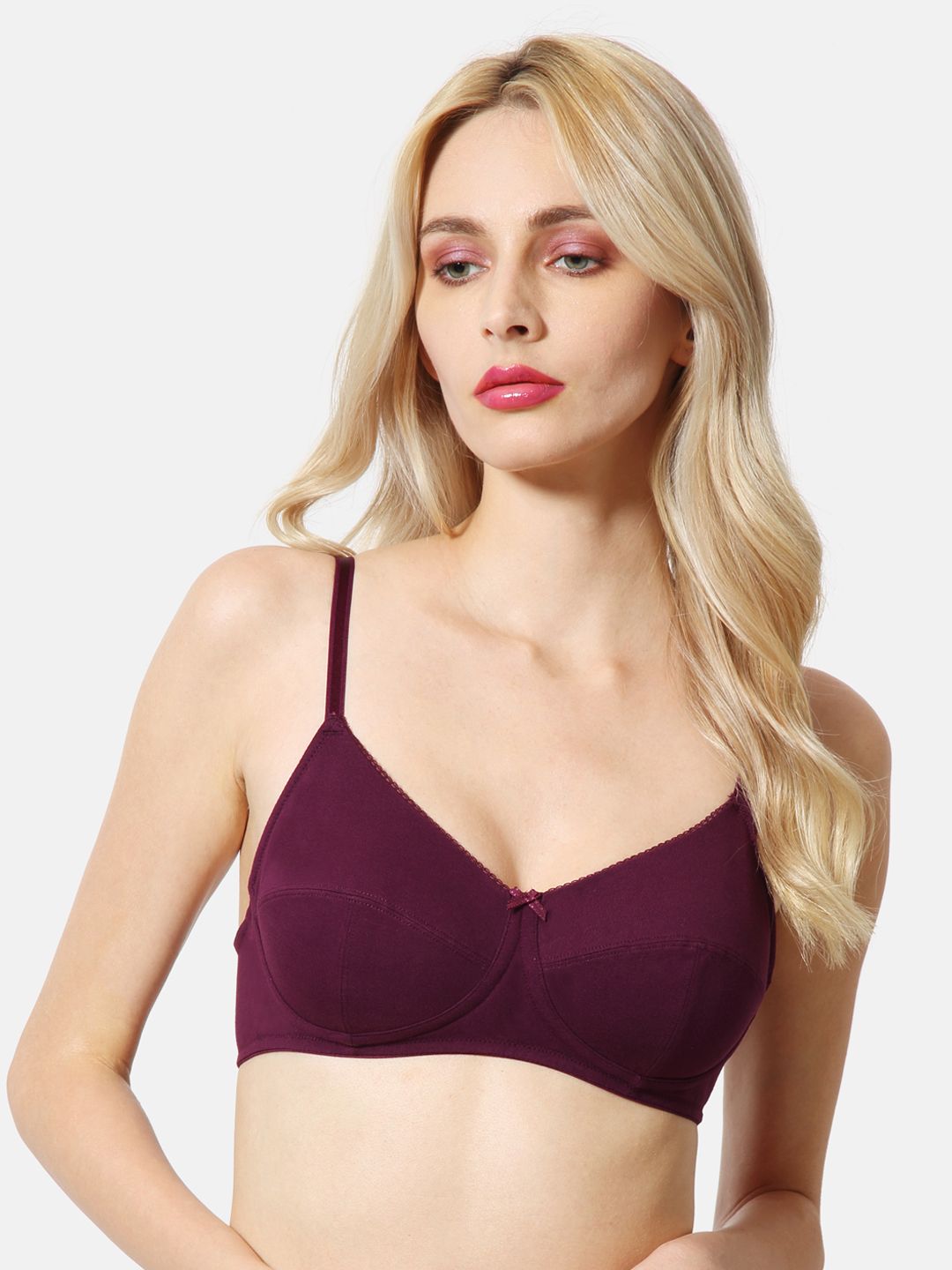 Van Heusen Burgundy Solid Non-Wired Non Padded Everyday Bra ILIBRACSSWW3011005 Price in India