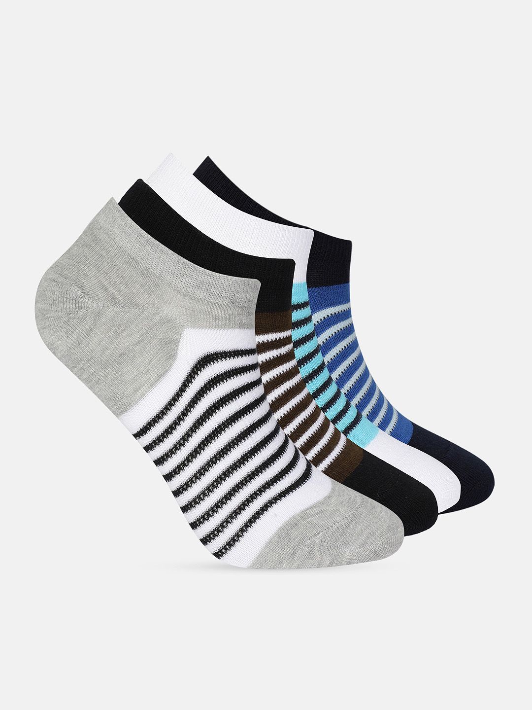Mast & Harbour Men Pack of 4 Striped Shoeliners