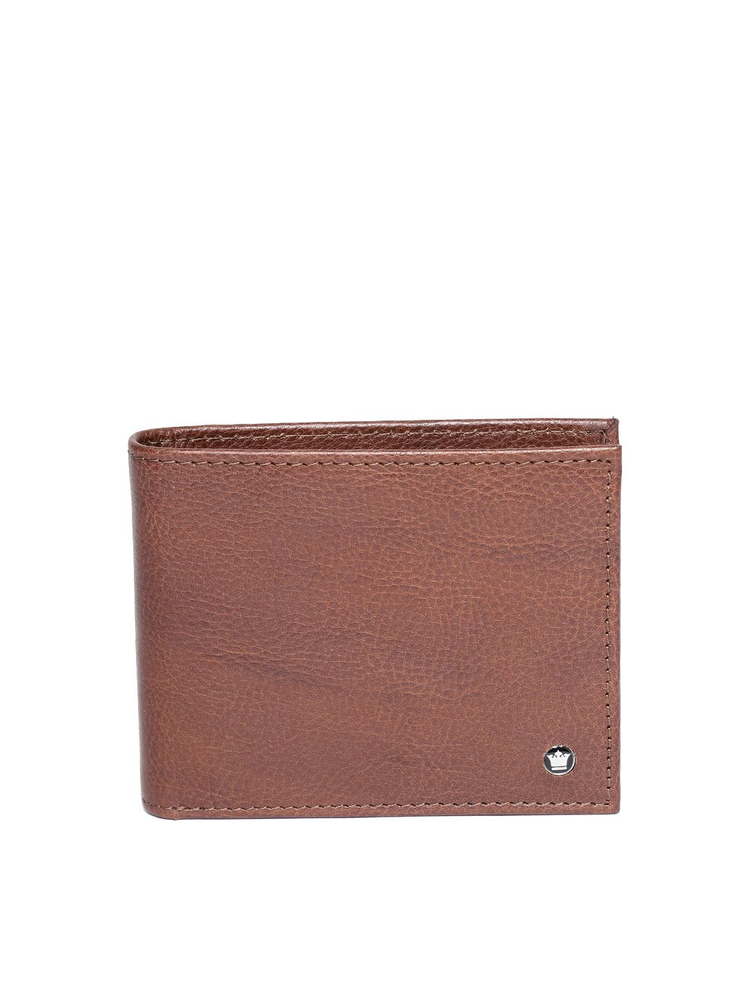 Louis Philippe Men Brown Solid Leather Two Fold Wallet