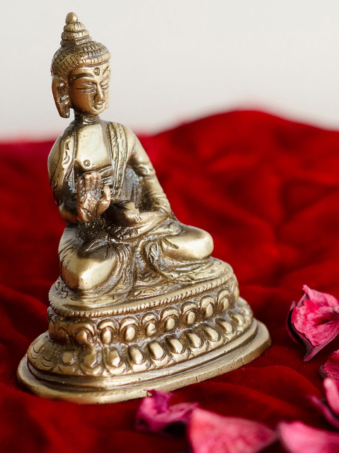 eCraftIndia Brown Meditating Buddha Showpiece Price in India