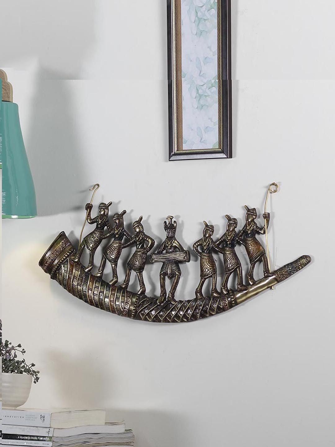 eCraftIndia Brown Tribal Folk Dancers Showpiece Price in India