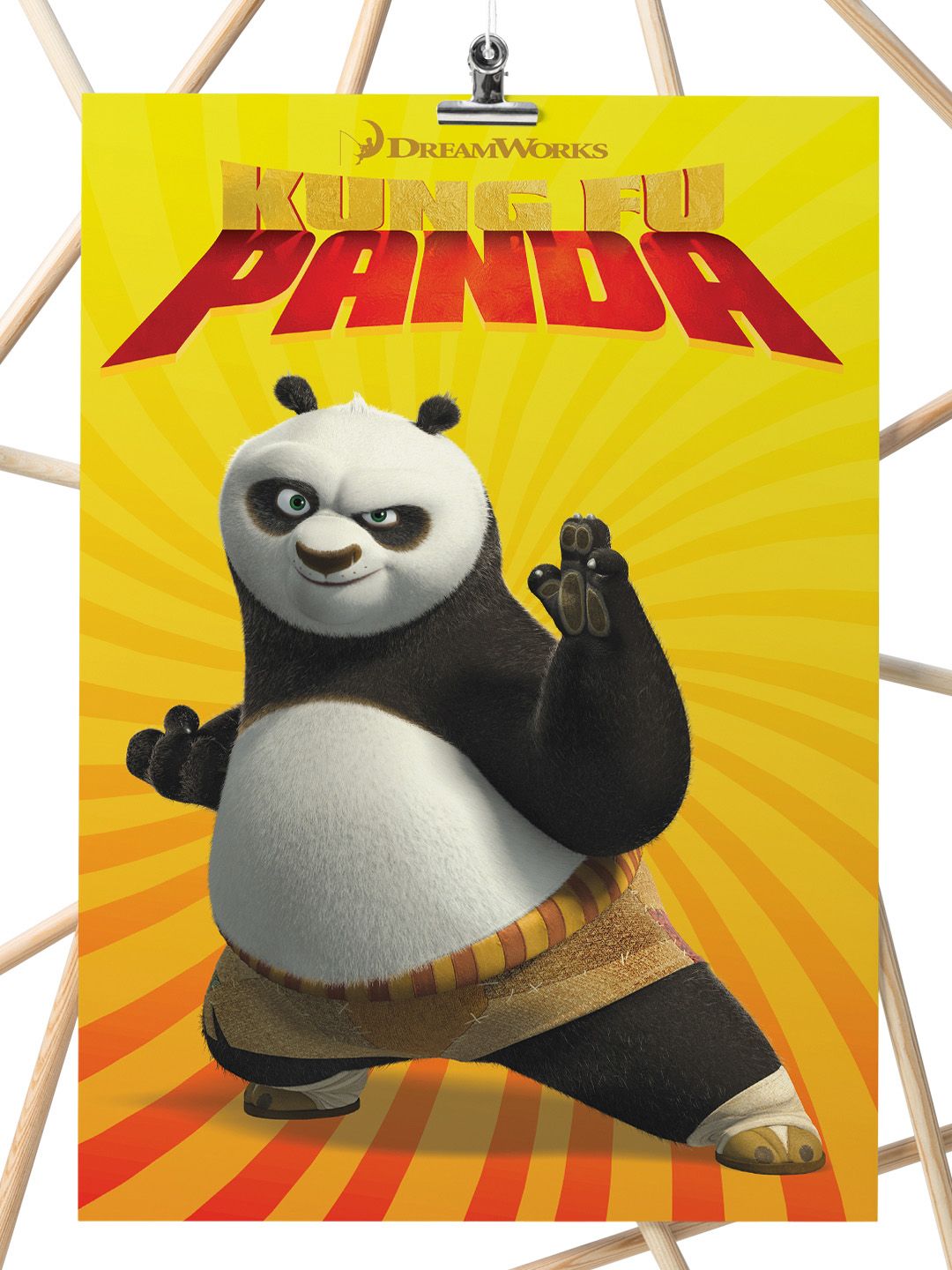 Buy inkFlap.com Yellow Kung Fu Panda Digital Print Wall Art - Wall