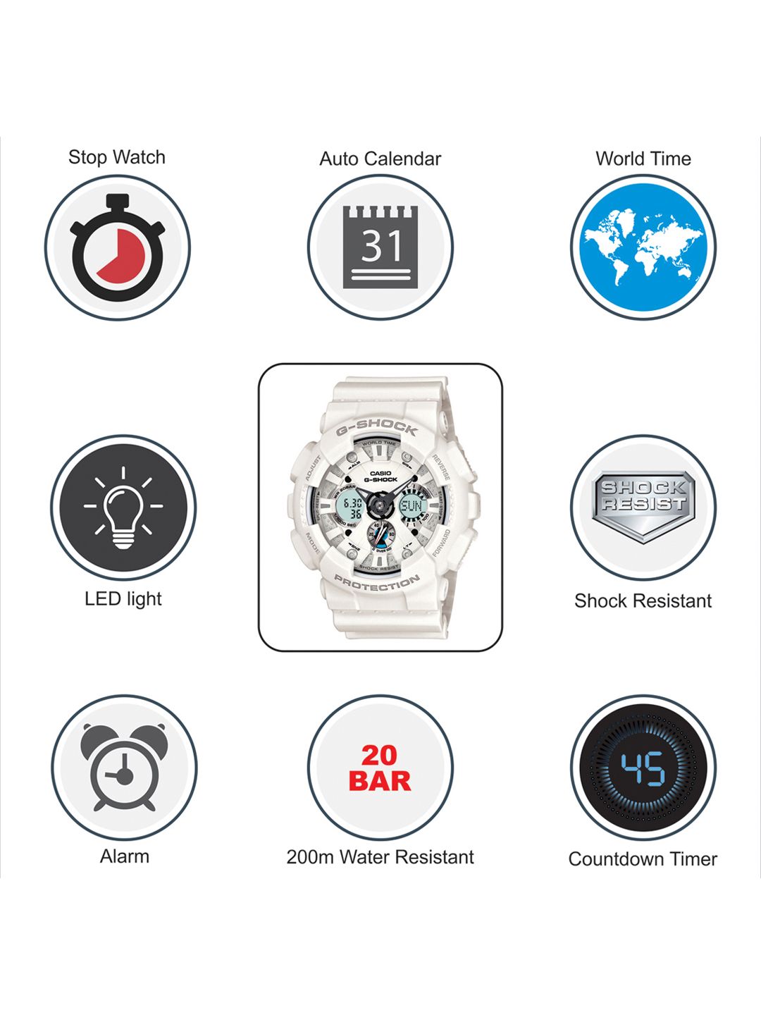 希少モデル] G-SHOCK GA-120-A ホワイト ランドクルーザー horita78_53943