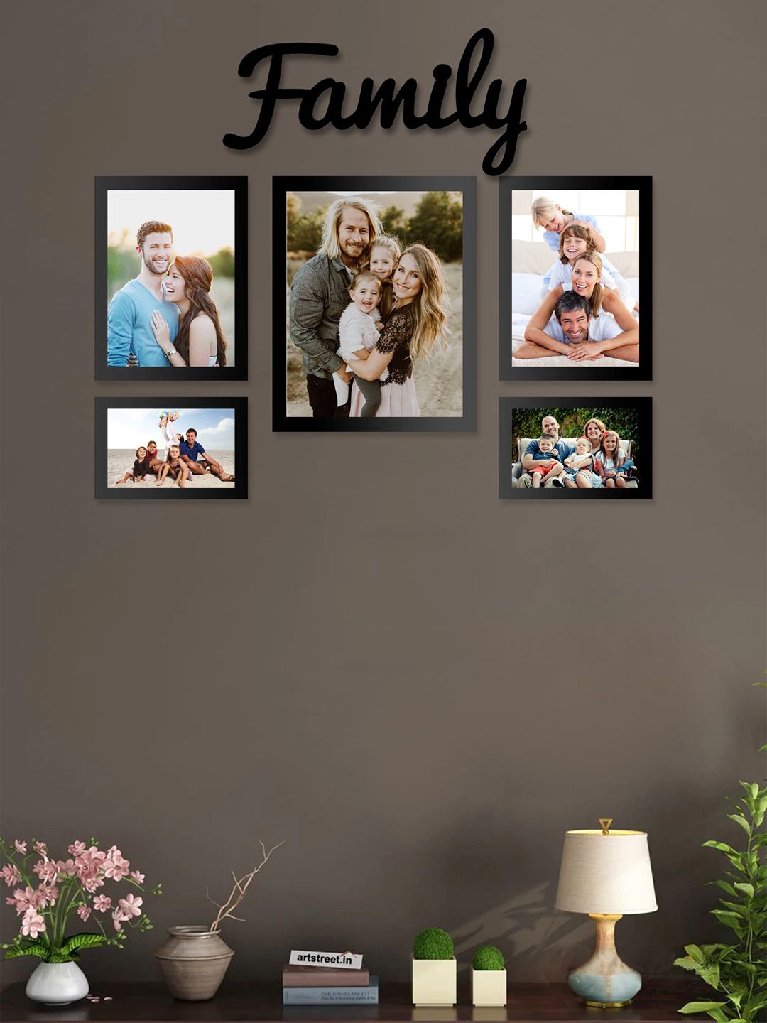 Art Street Set of 5 Black Wall Photo Frames Price in India