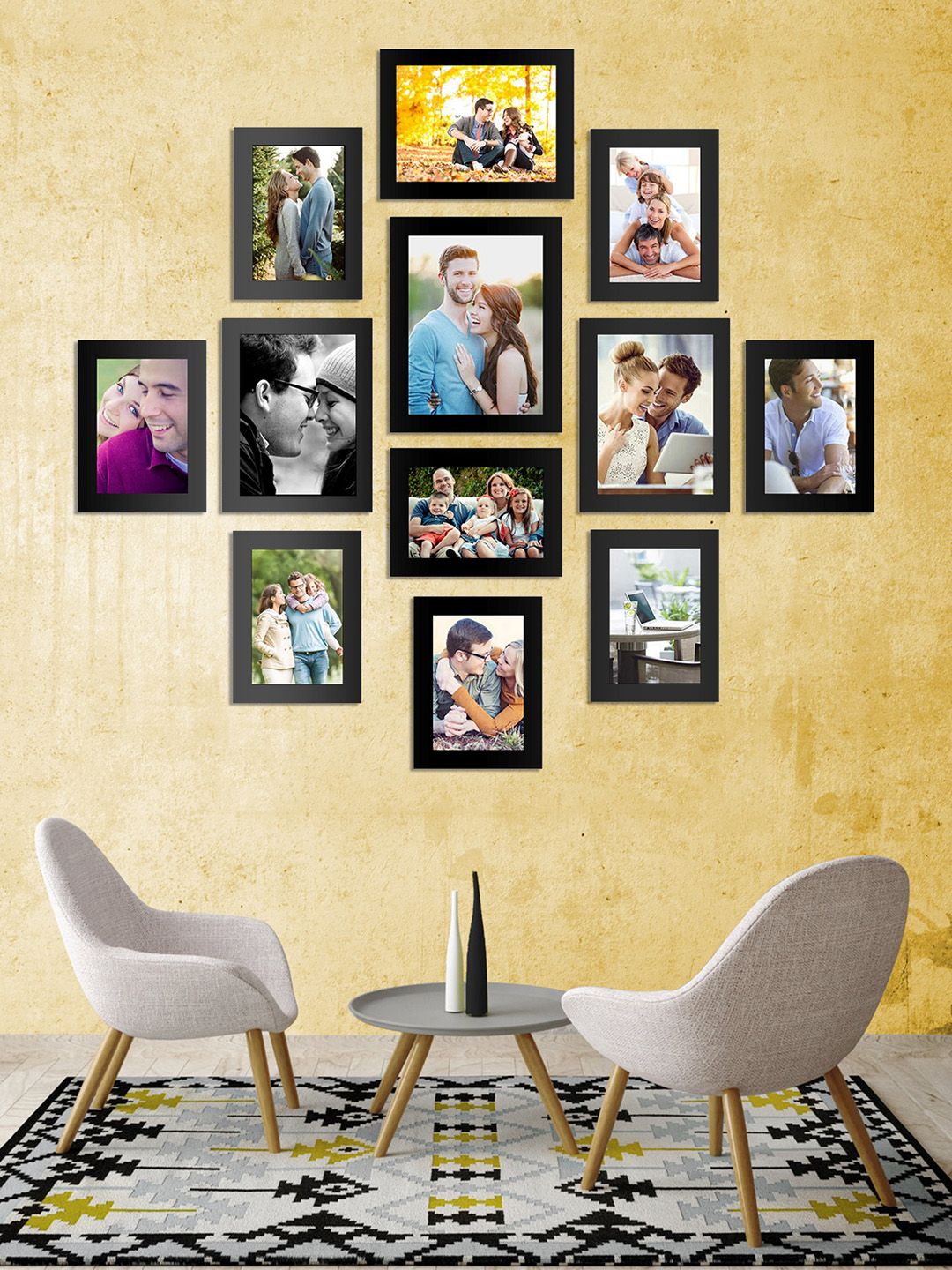 Art Street Set of 12 Black Wall Photo Frames Price in India