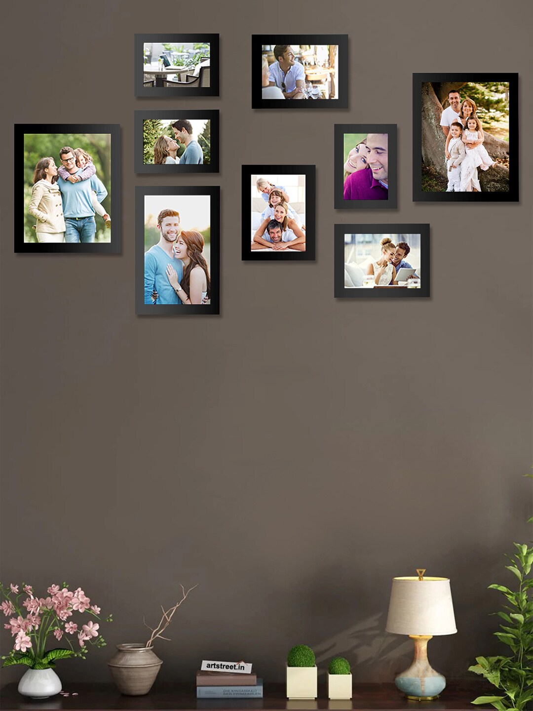 Art Street Set of 9 Black Solid Individual Photo Frames Price in India