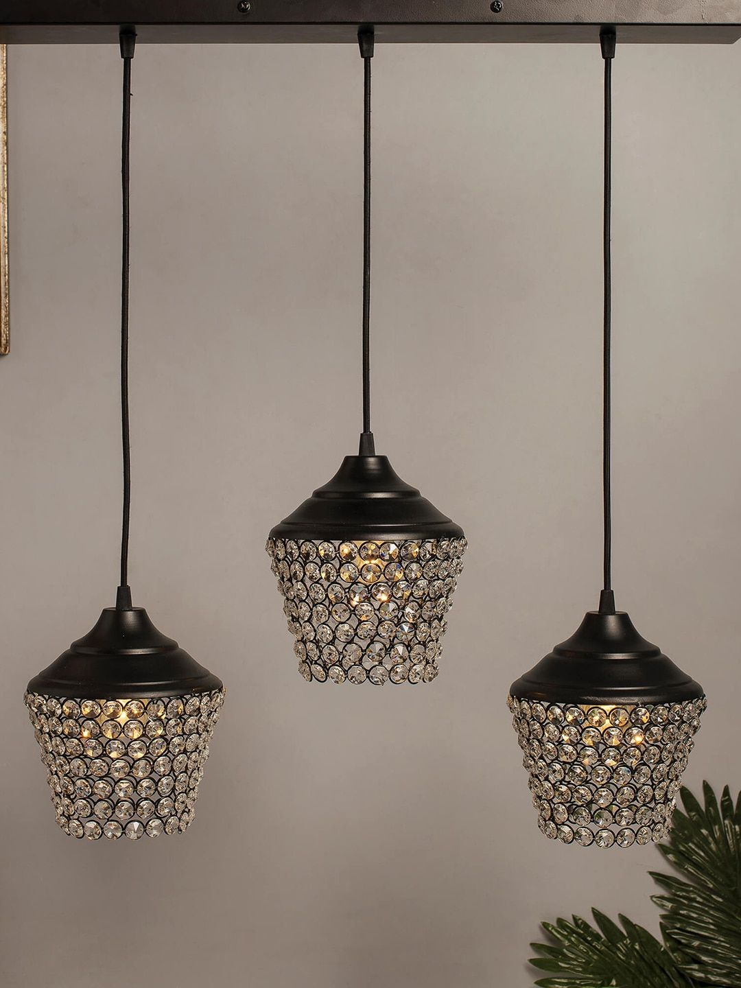 Homesake Black & White Textured Handcrafted Cluster Lights Price in India