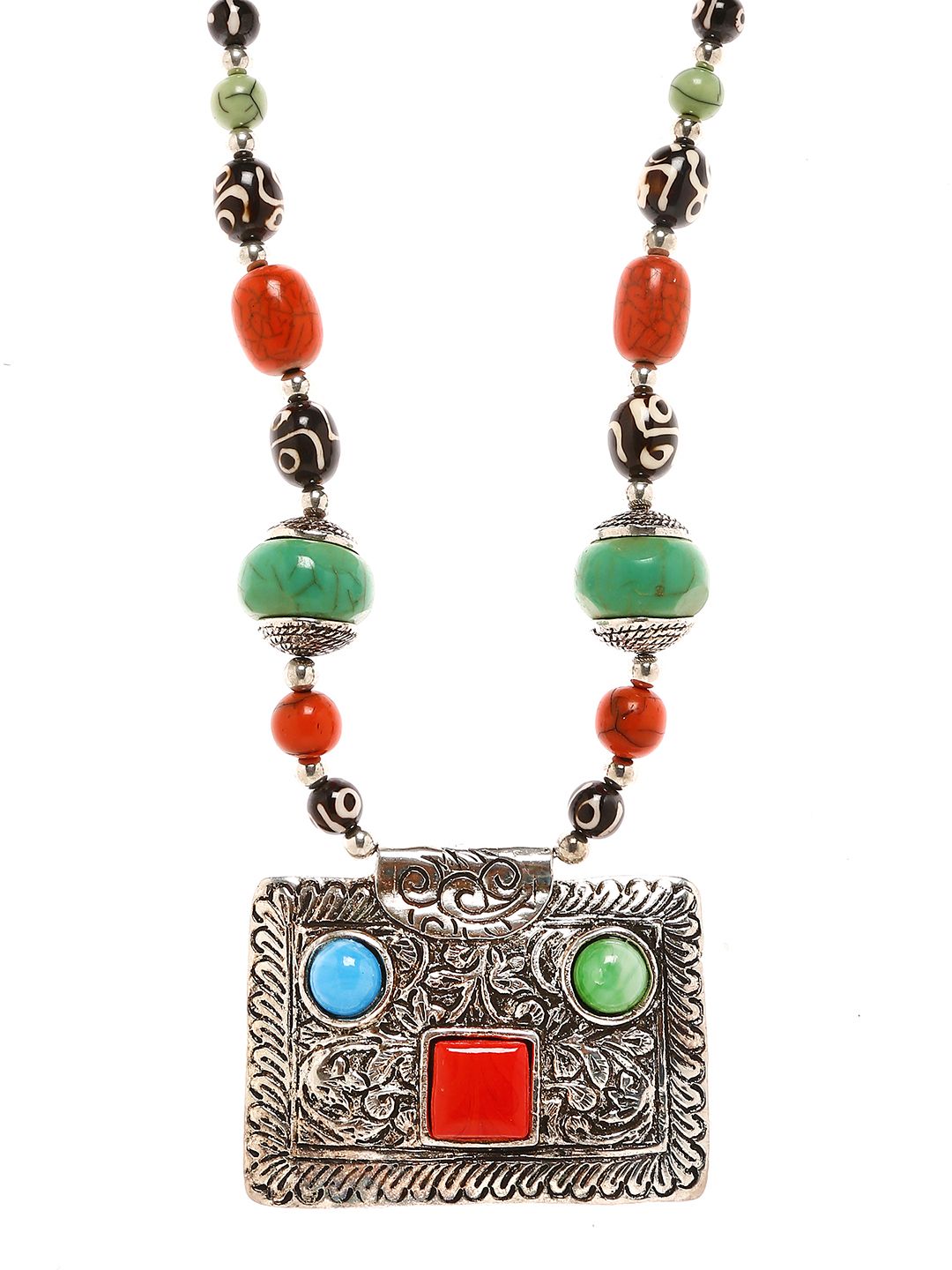 Bamboo Tree Jewels Multicoloured Metal Handcrafted Necklace Price in India