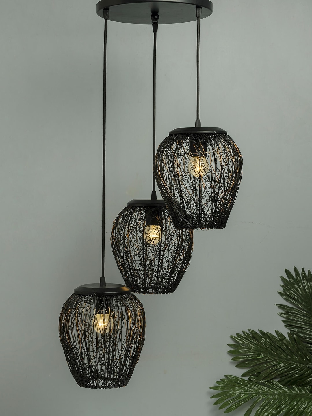 Homesake Black Solid Handcrafted Cluster Lights Price in India