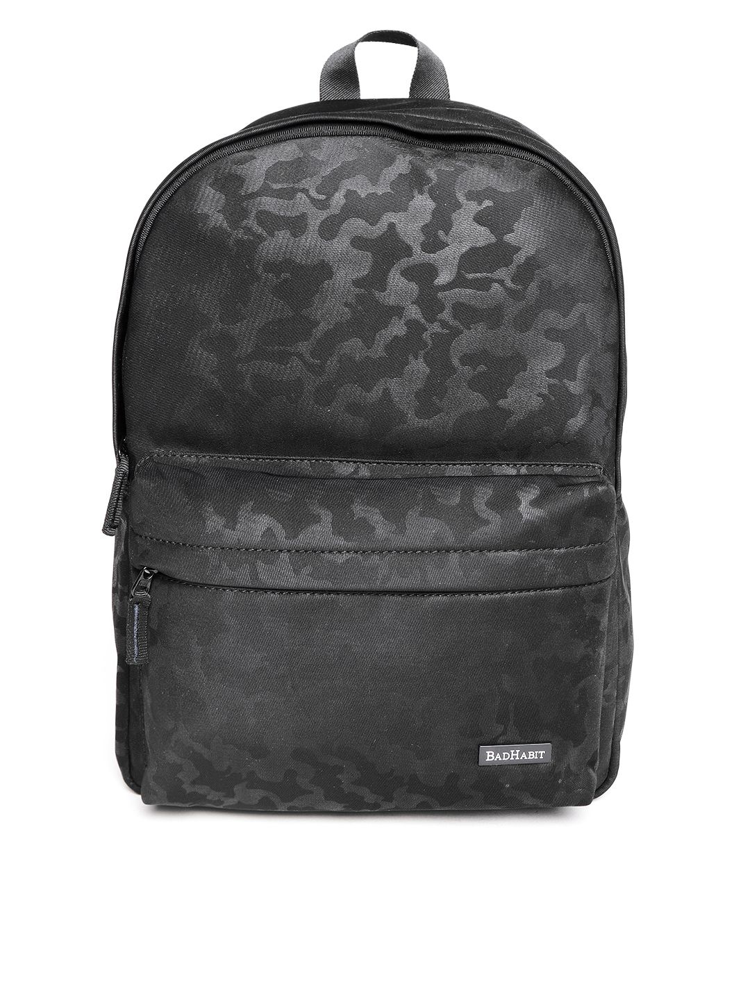 BAD HABIT Unisex Black Printed Laptop Backpack Price in India