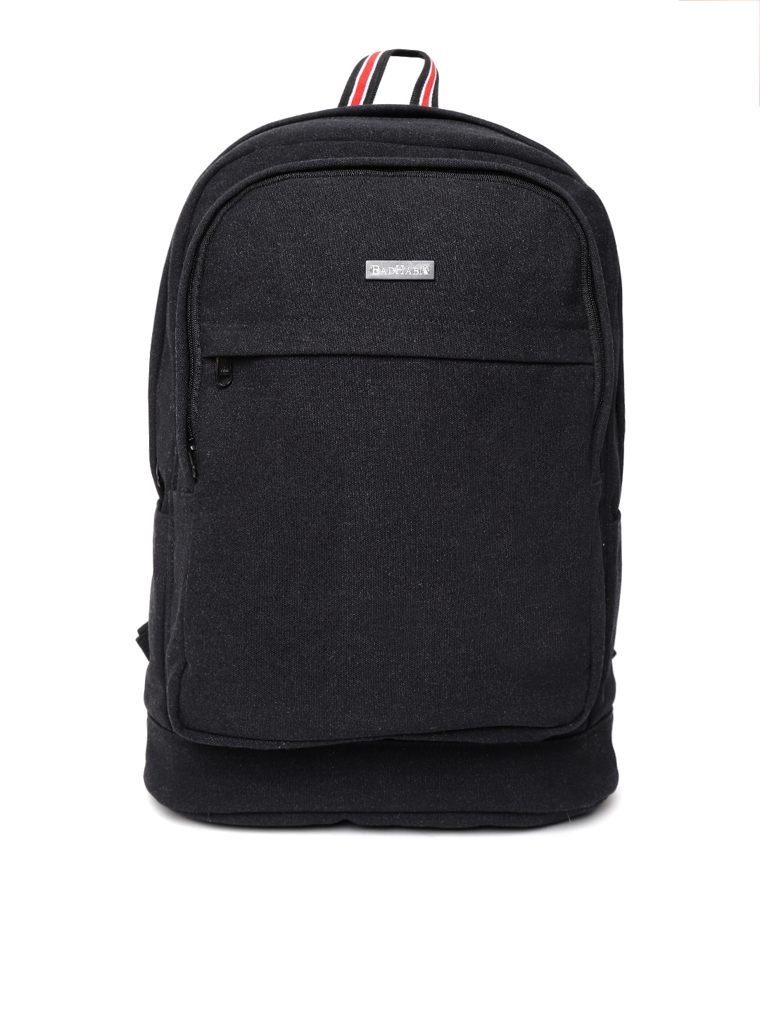 BAD HABIT Unisex Black Solid Laptop Backpack Price in India