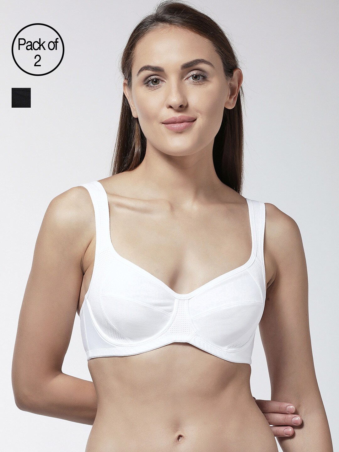 Marks & Spencer Pack of 2 Solid Sports Bras T336484 Price in India