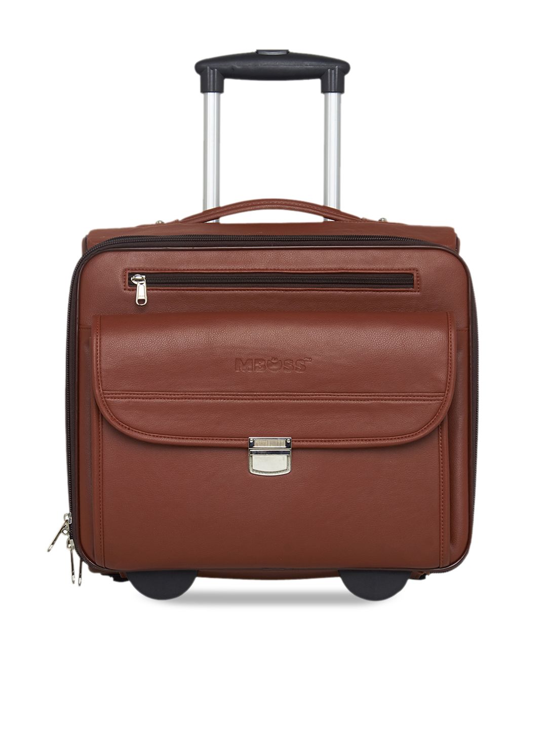 MBOSS Tan Brown Cabin Trolley Bag with Laptop Compartment Price in India