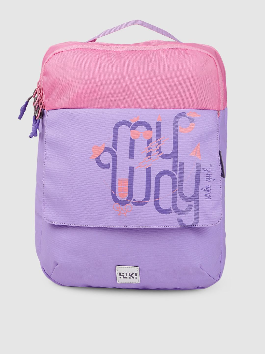 Wildcraft Unisex Purple & Pink Graphic Backpack cum Sling Bag Price in India