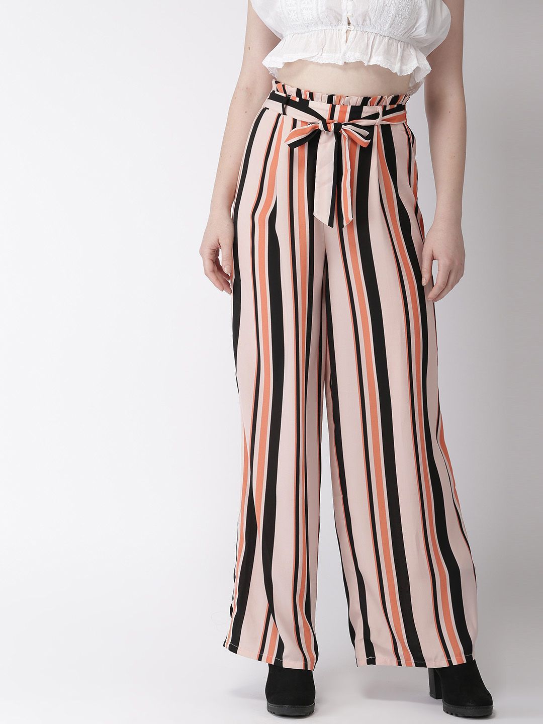 striped parallel pants