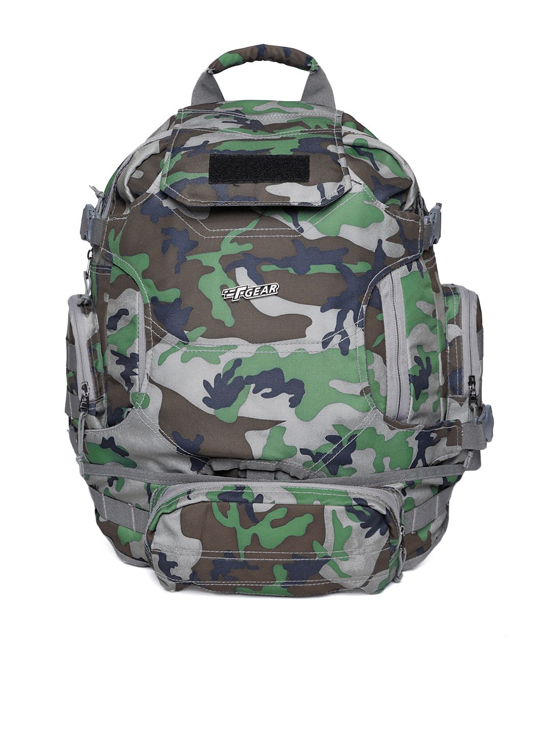 F Gear Unisex Green & Beige Graphic Backpack Price in India