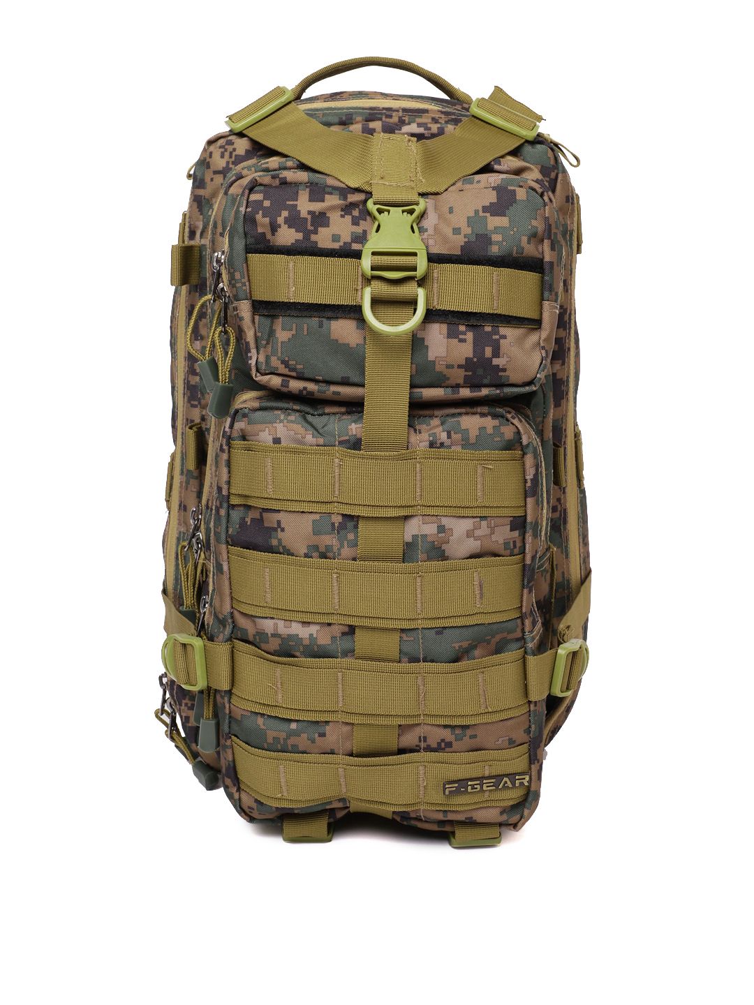 F Gear Unisex Green & Brown Military Tactical Marpat Graphic Printed Backpack Price in India