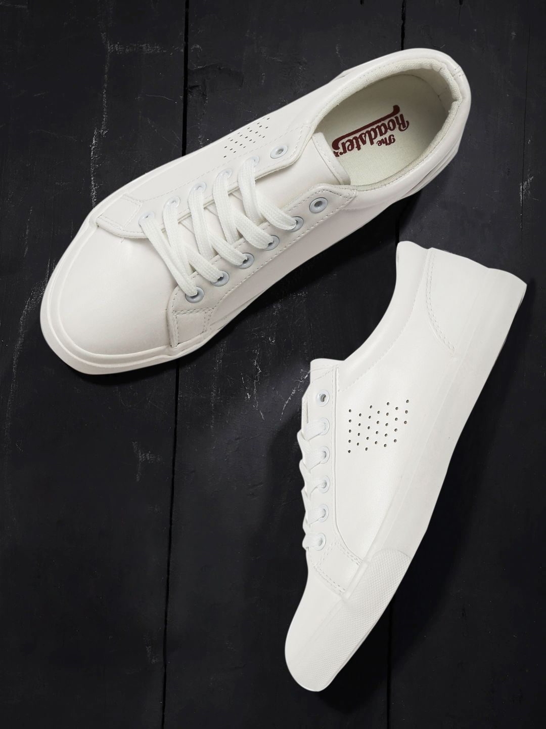 The Roadster Lifestyle Co Women White Perforated Sneakers Price in India