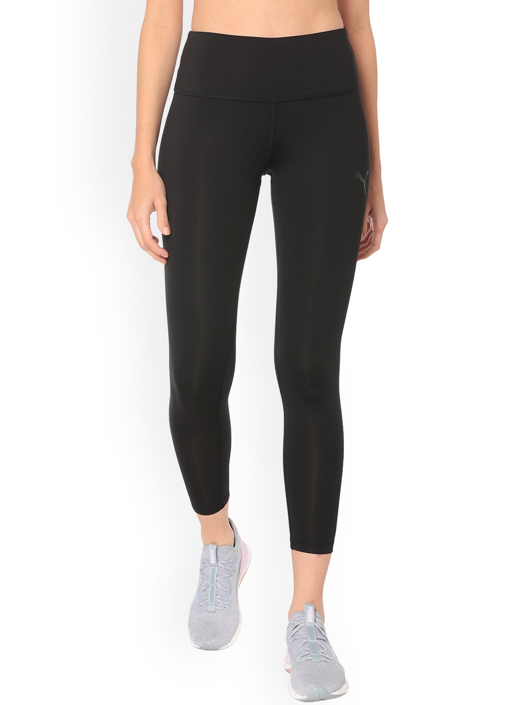Puma Women Black Solid Skinny Fit Cropped Tights Price in India