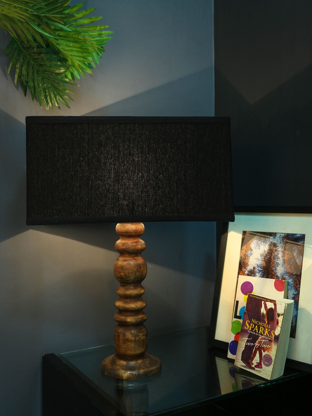 Grated Ginger Brown & Black Solid Handcrafted Table Lamp with Shade Price in India