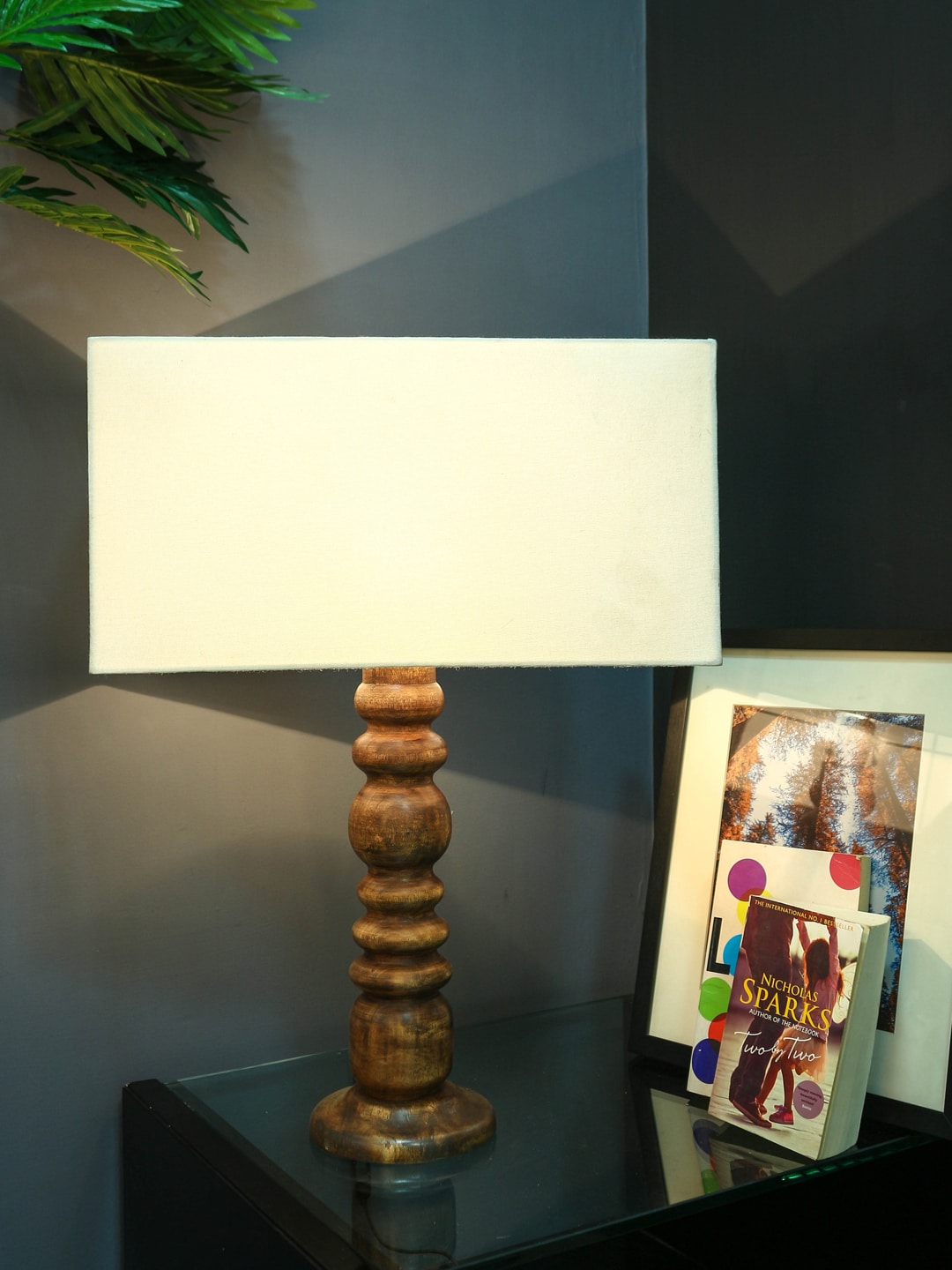 Grated Ginger Brown & White Solid Bedside Standard Table Lamp Price in India