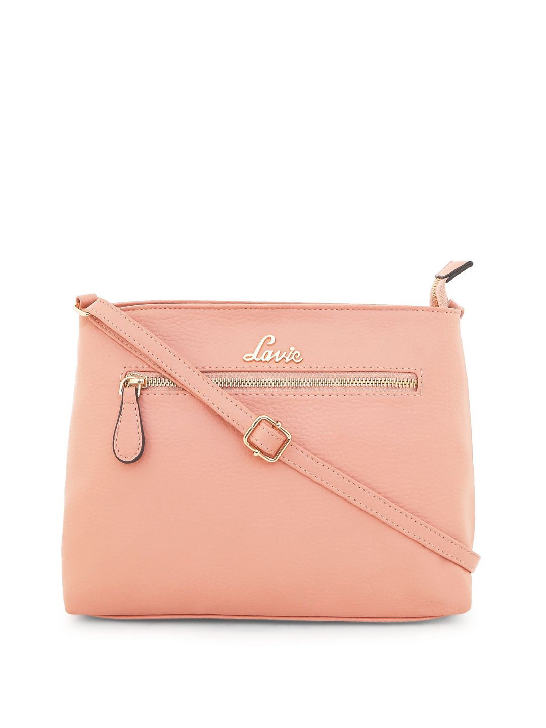 Lavie Peach-Coloured Solid Sling Bag Price in India
