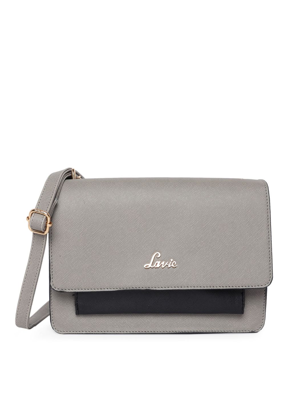 Lavie Taupe & Black Colourblocked Sling Bag Price in India