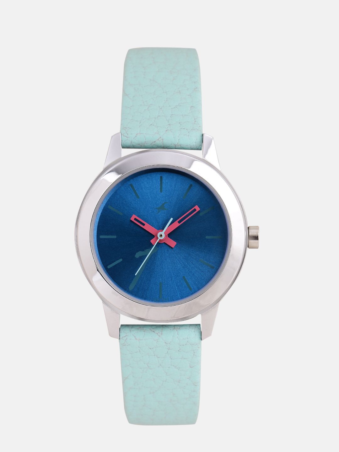 Fastrack Women Blue Genuine Leather Analogue Watch 68008SL07 Price in India