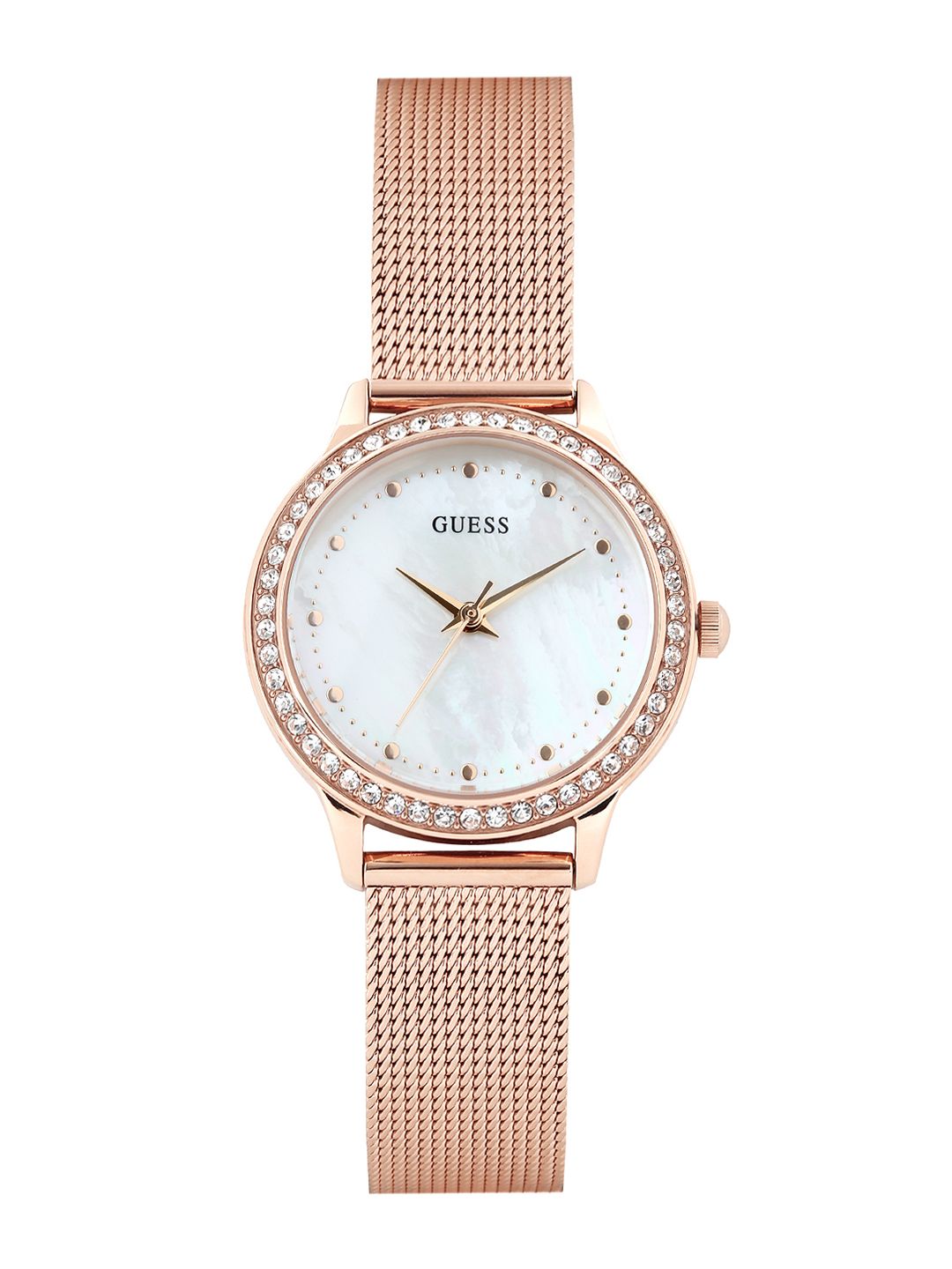 GUESS Women Pearly White Dial Watch w0647l2 Price in India