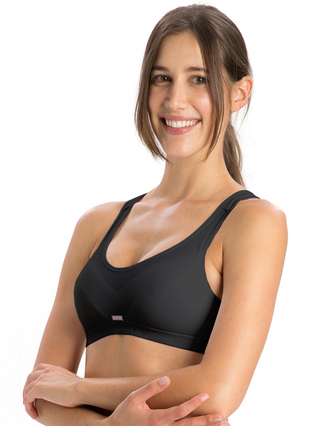 Jockey Active Black Racerback Padded Sports Bra 1378 Price in India, Full  Specifications & Offers