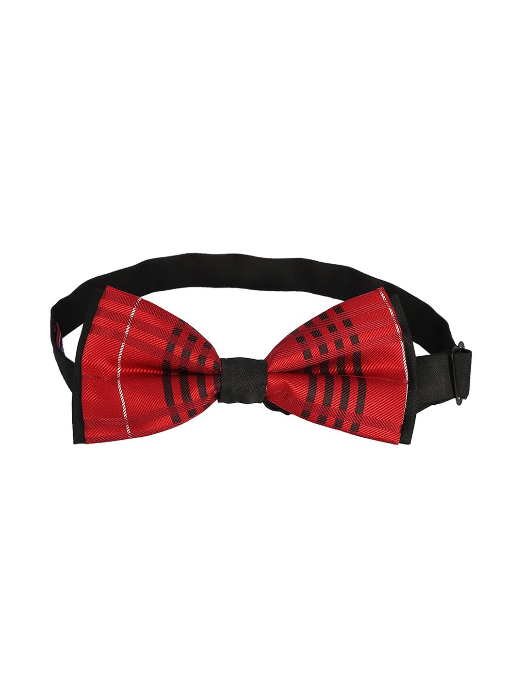 Peter England Men Red & Black Checked Bow Tie