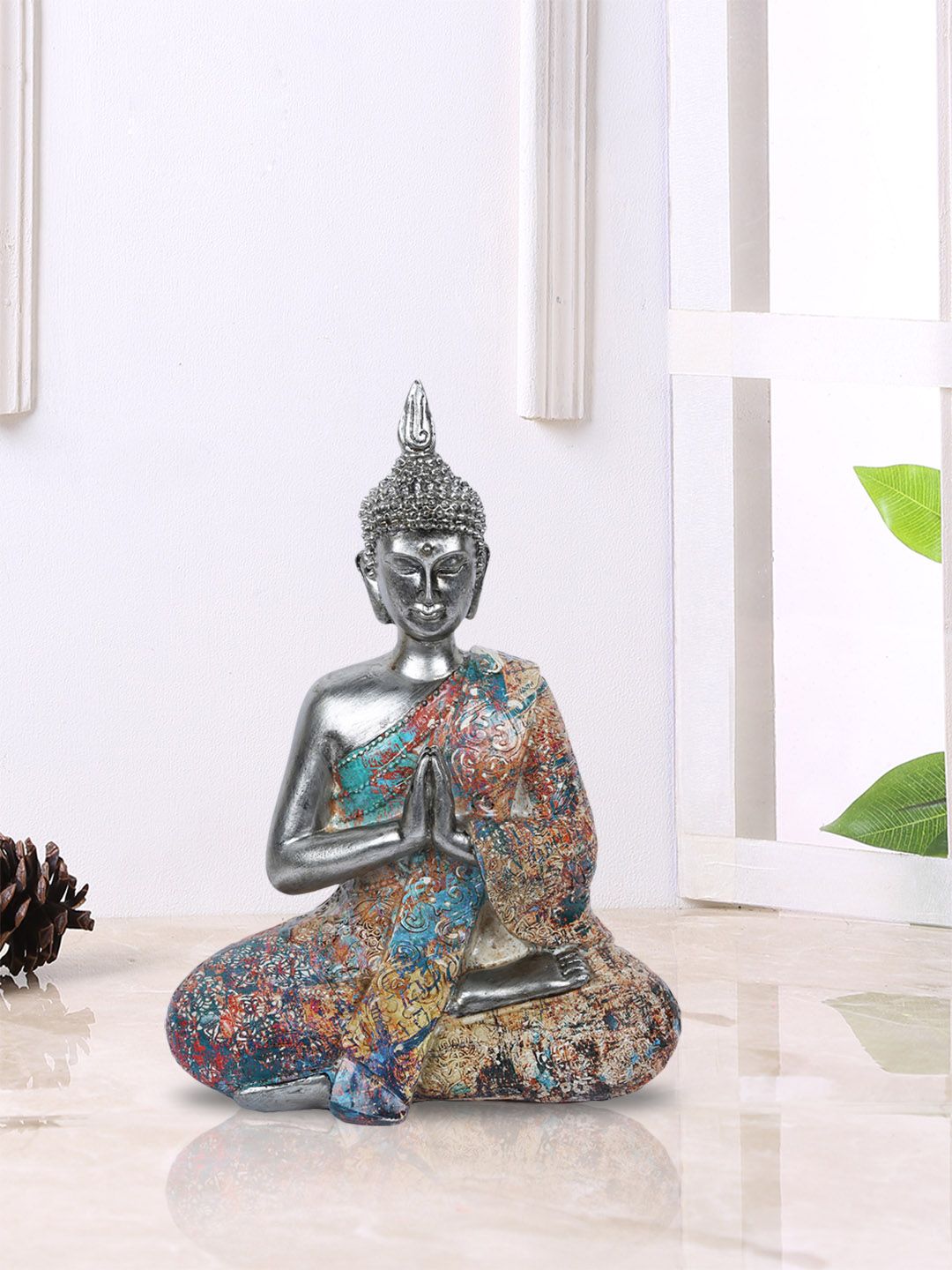 TAYHAA Multicoloured Resin Lord Buddha Showpiece Price in India