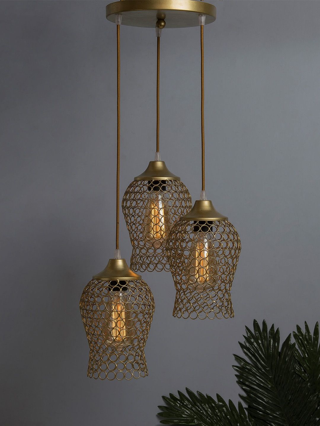 Homesake Gold-Toned Solid Handcrafted Chimney Cluster Lights Price in India