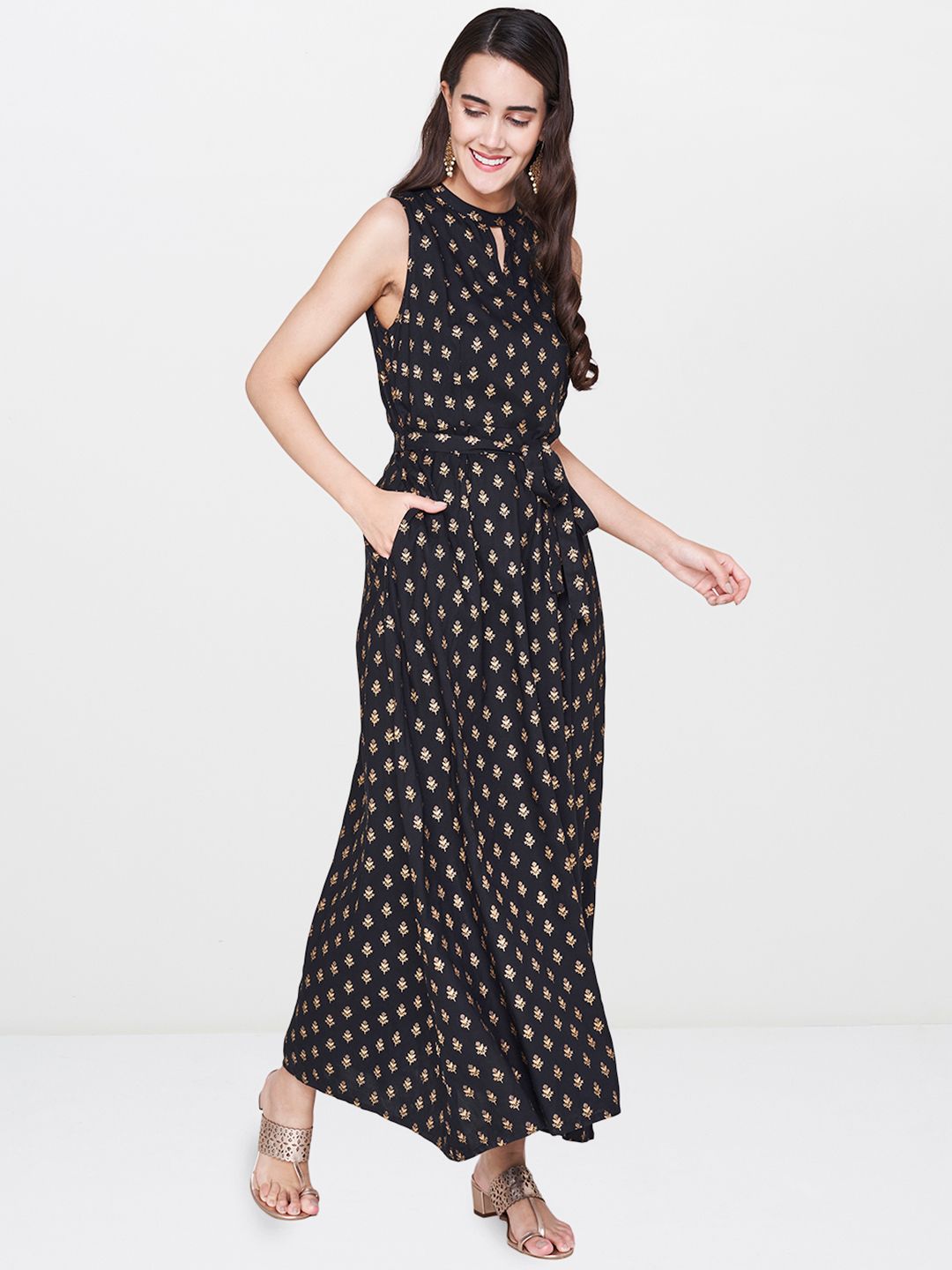 Buy Global Desi Women Black Printed Maxi Dress - Dresses for Women 9864549 | Myntra Buy Global Desi Women Black Printed Maxi Dress - Dresses for Women 9864549 | Myntra