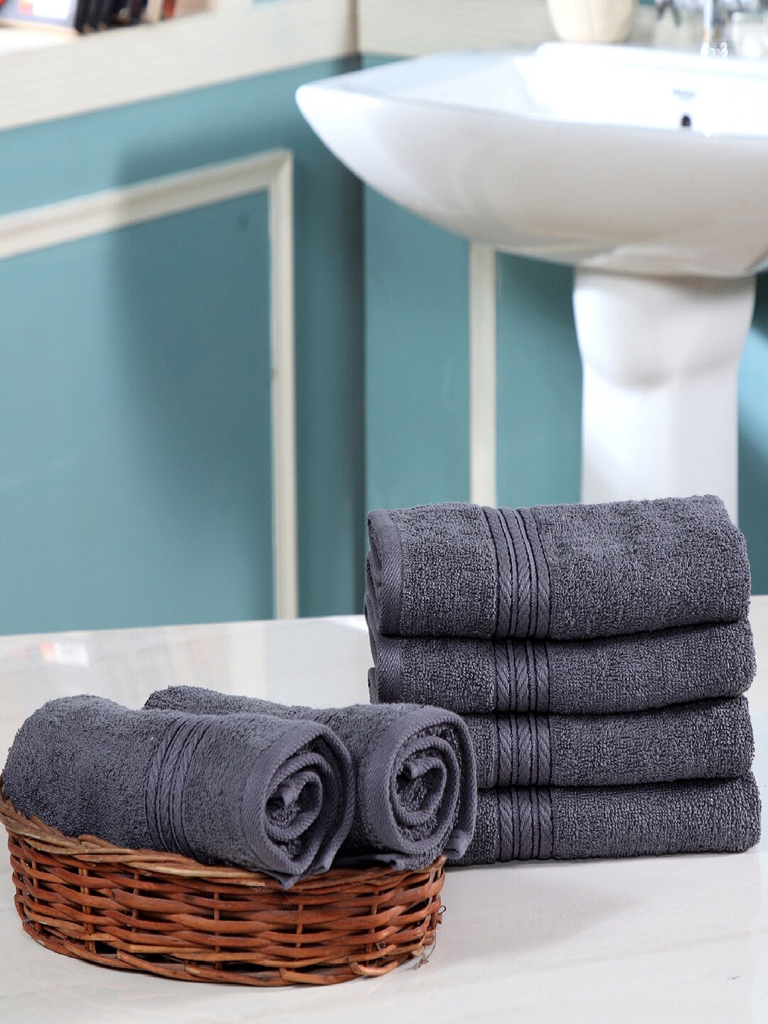 Avira Home Set Of 6 Hand Towels Price in India