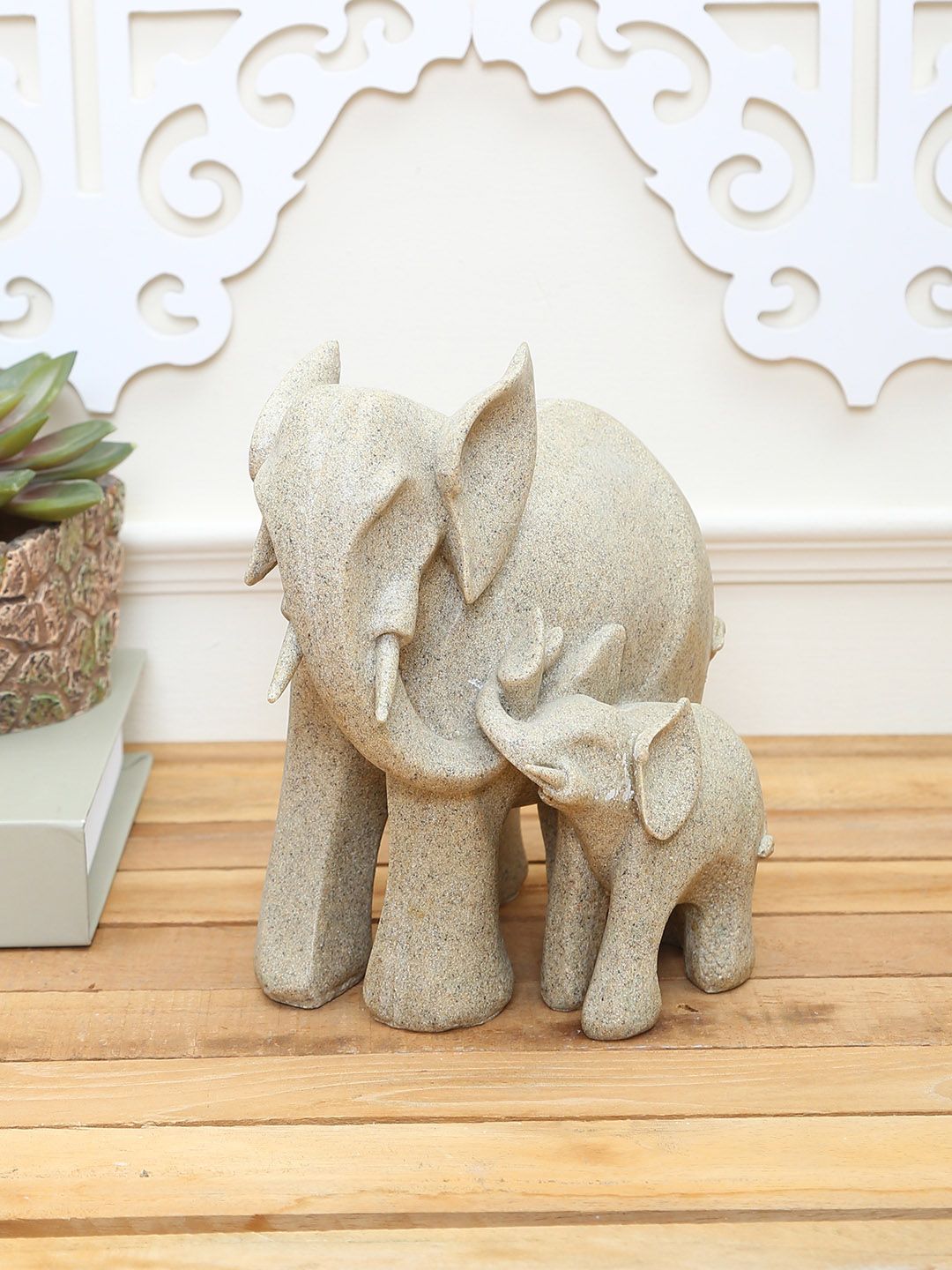 TAYHAA Grey Elephant Showpiece Price in India