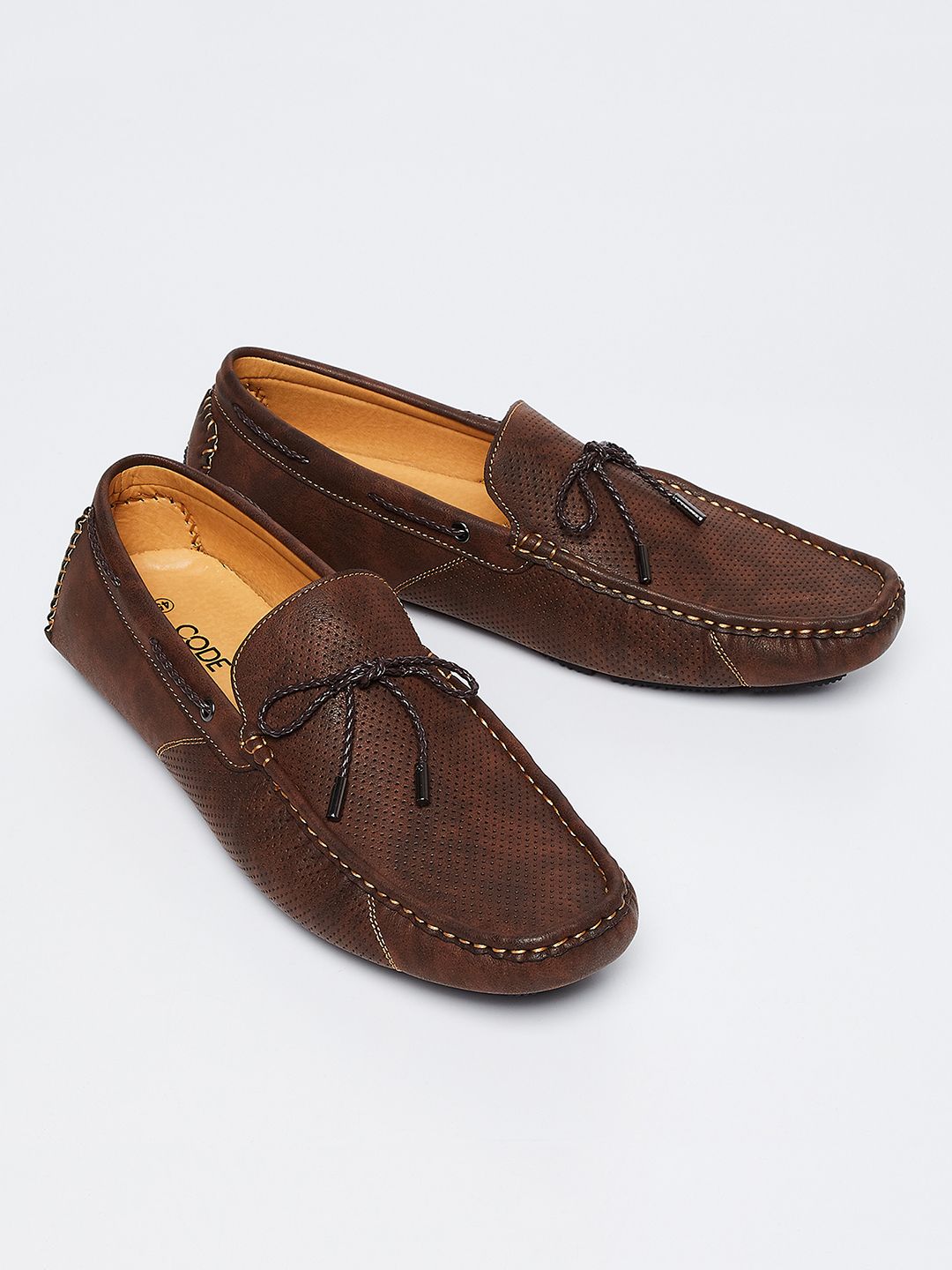 CODE by Lifestyle Men Brown Textured Loafers