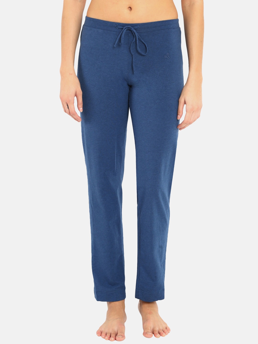 Jockey Women Blue Slim Fit Lounge Pants 1301-0105 Price in India