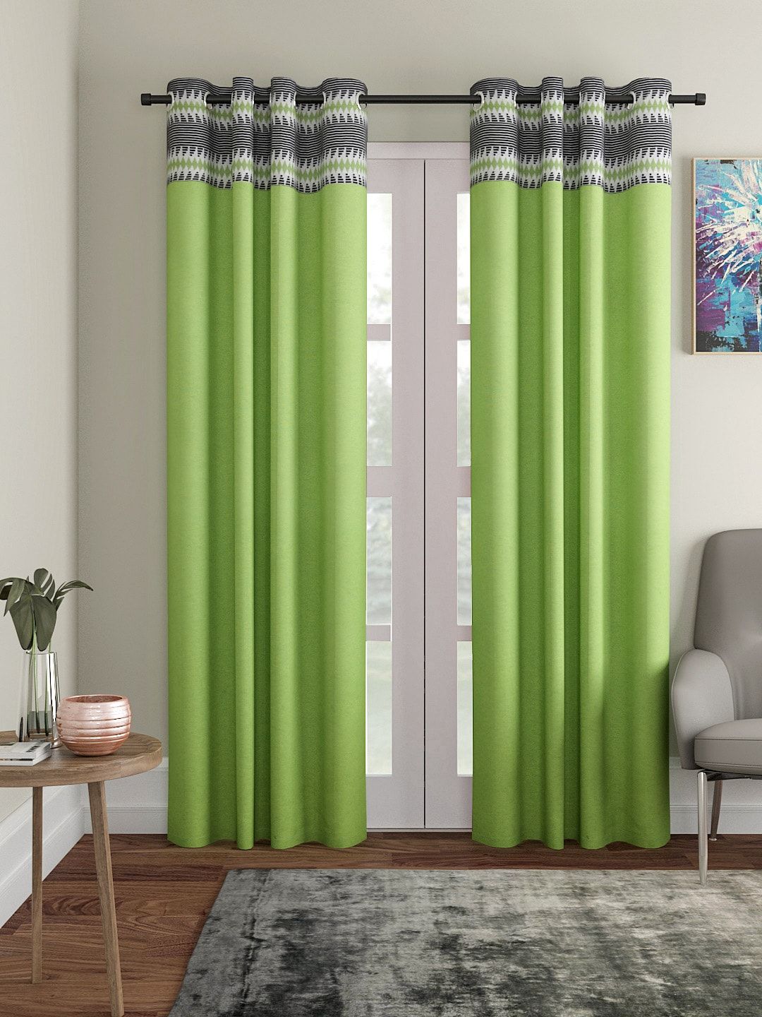 Soumya Green Solid Long Door Curtain Price in India
