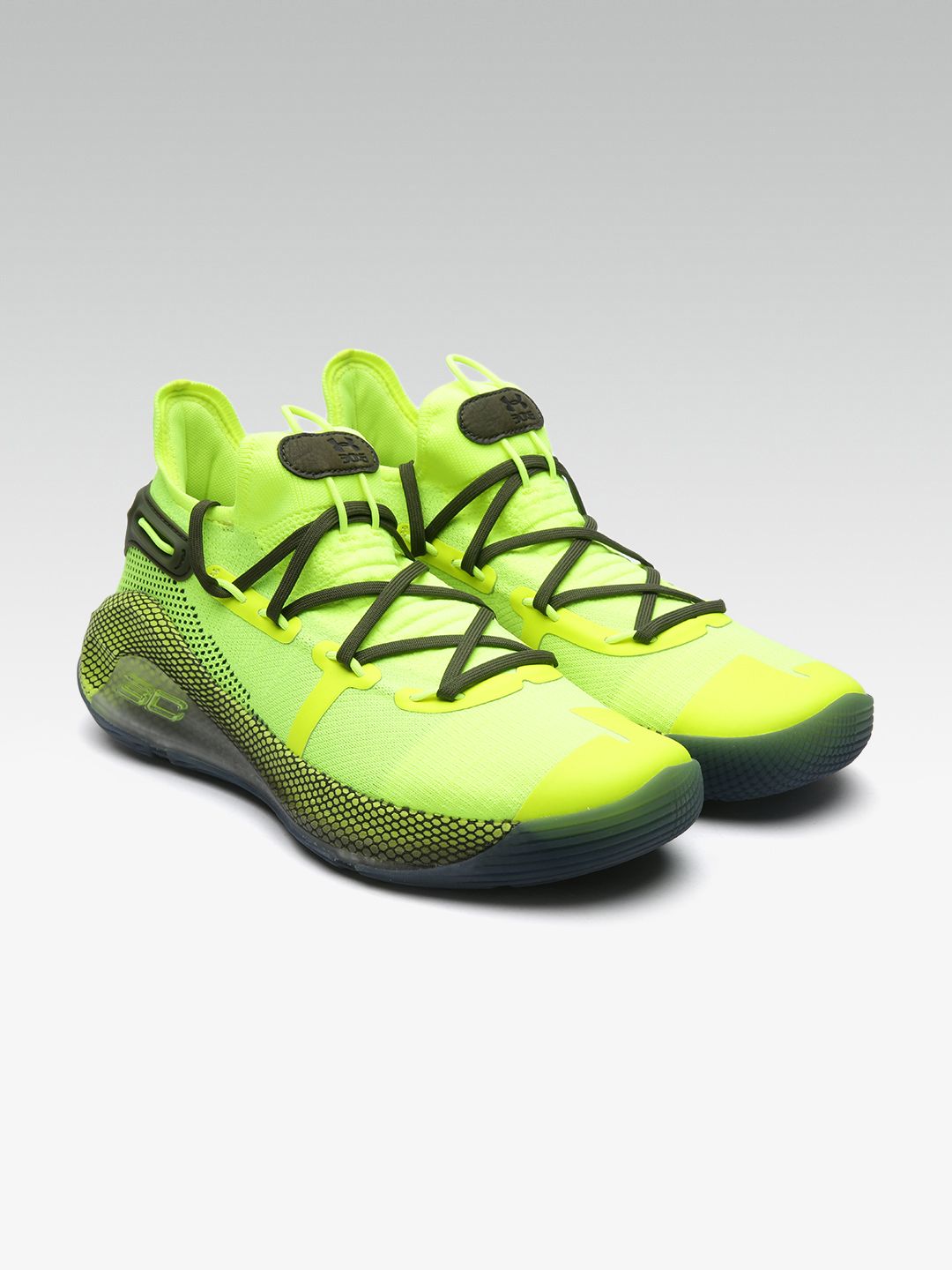 Buy UNDER ARMOUR Men Fluorescent Green Curry 6 Basketball Shoes