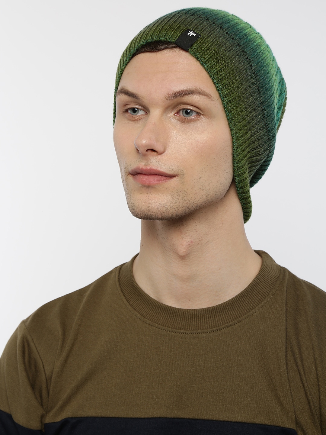The Roadster Lifestyle Co Unisex Green Self Design Beanie Price in India