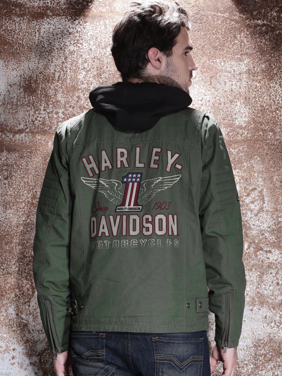 Buy Harley-Davidson Men's Olive Green & Black Long Way 3-in-1