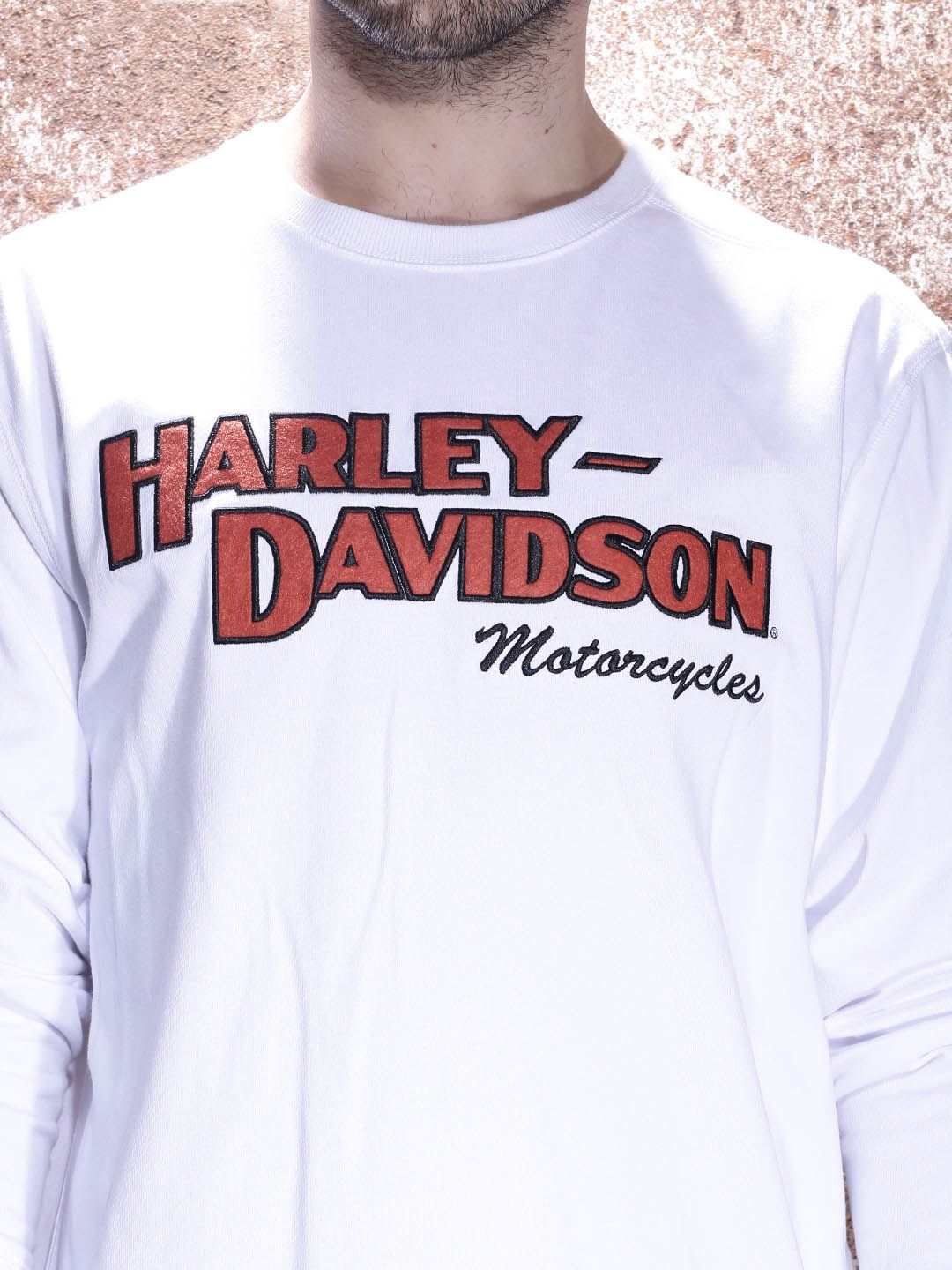 Buy Harley-Davidson Mens White Prestige Long Sleeve Pure Cotton T