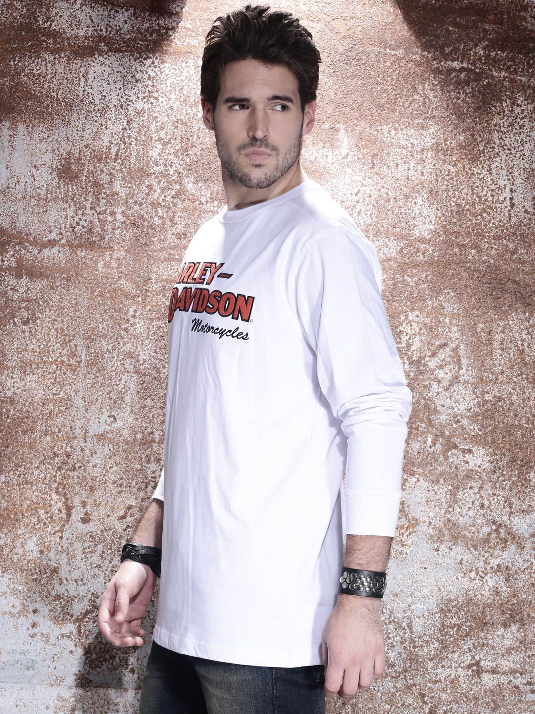 Buy Harley-Davidson Mens White Prestige Long Sleeve Pure Cotton T