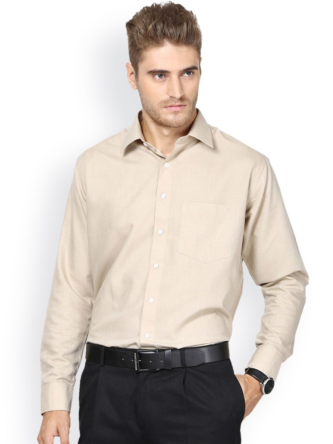 beige formal shirt