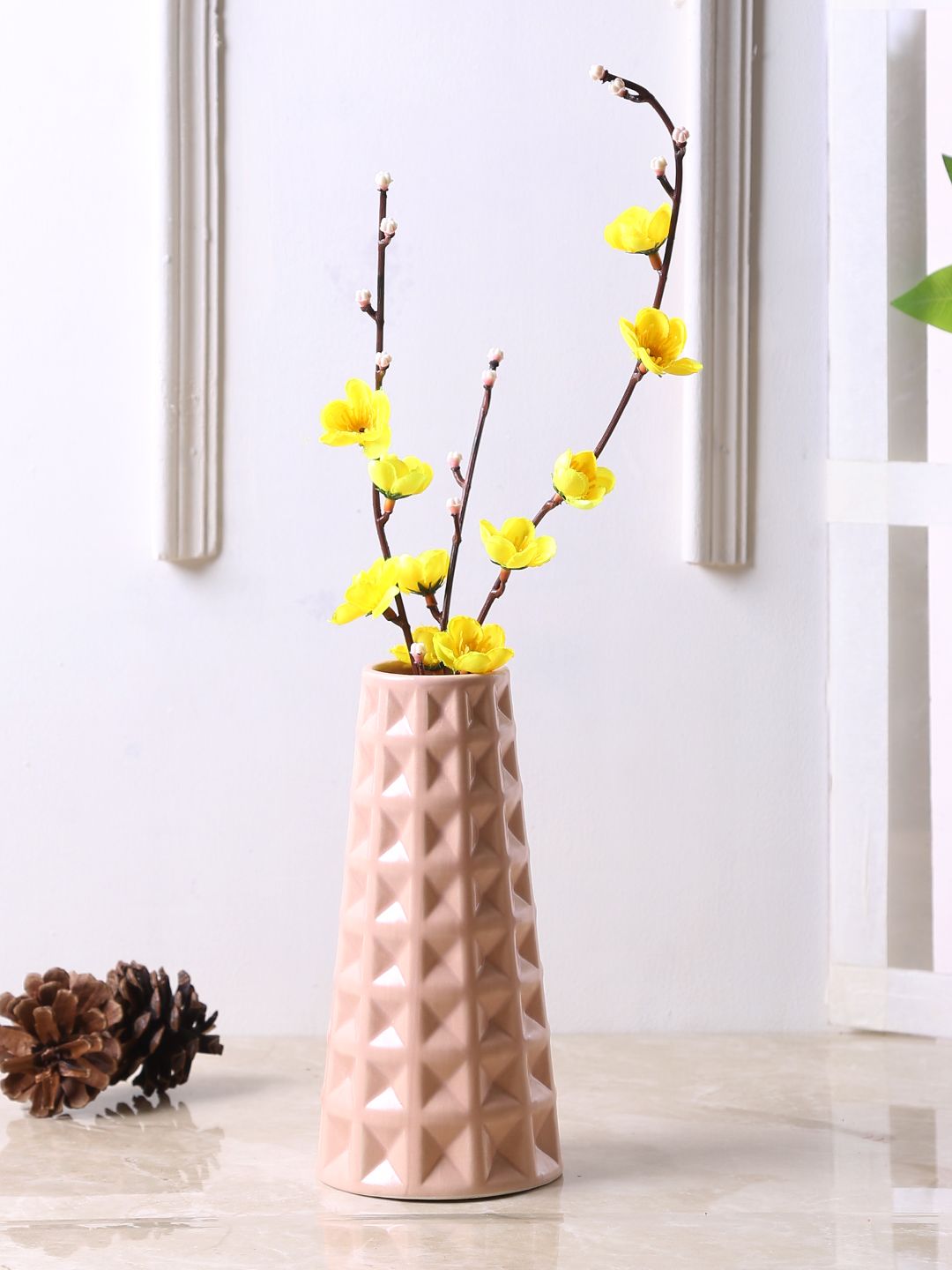 TAYHAA Pink Ceramic Flower Vase Price in India
