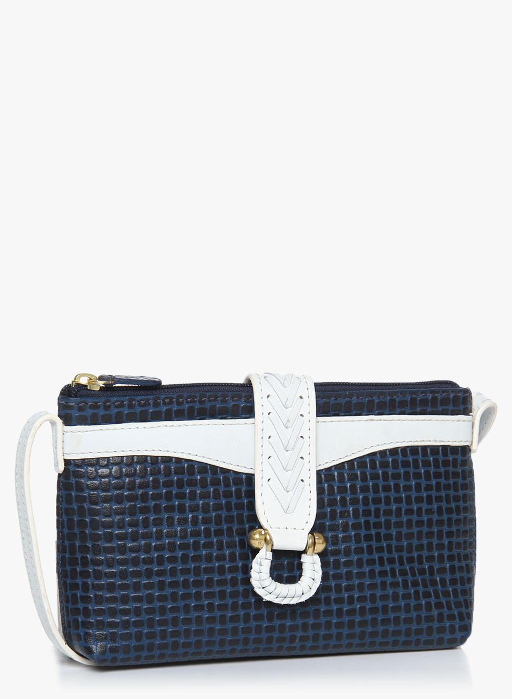 Hidesign Sb Frieda W4 Blue/White Leather Sling Bag