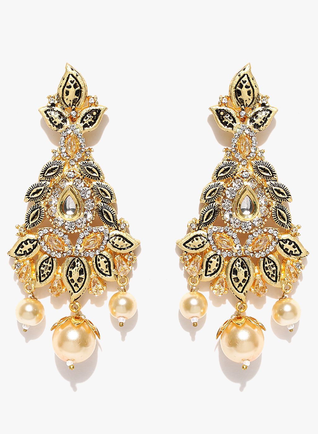 PANASH Golden/Black Copper Danglers & Drop